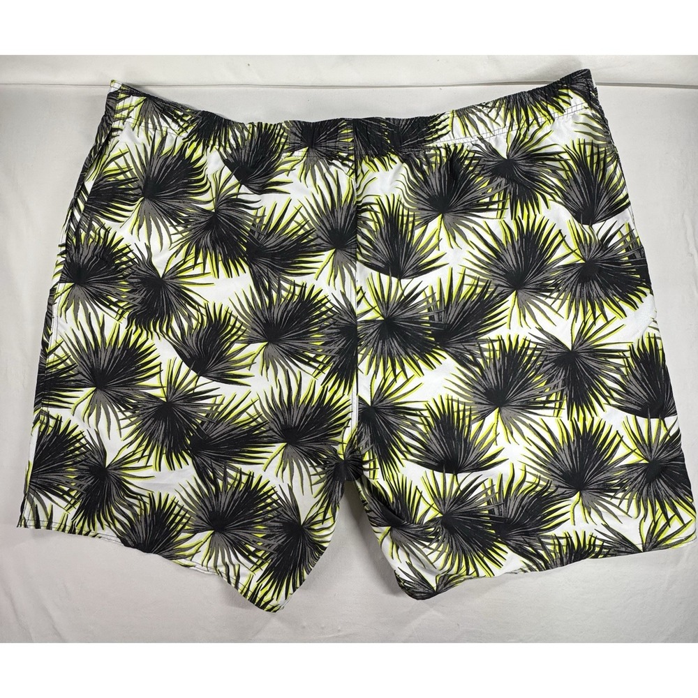 Island Passport Men's 4XL Swim Trunks White/Black/Yellow Tropical Floral Lined - Picture 10 of 10